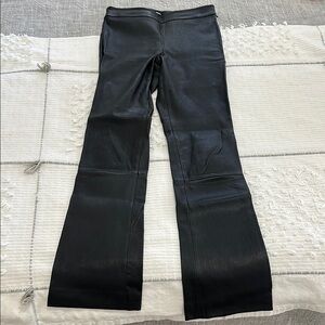 Theory Leather Flare Pants